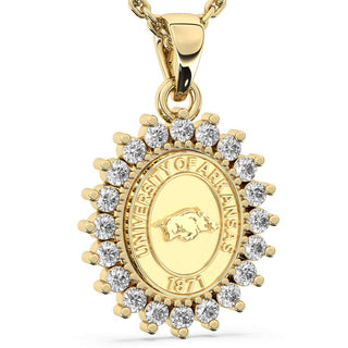 University of Arkansas Necklace | 123 Tradition San Jose Jewelers Stone Type: Cubic Zirconia