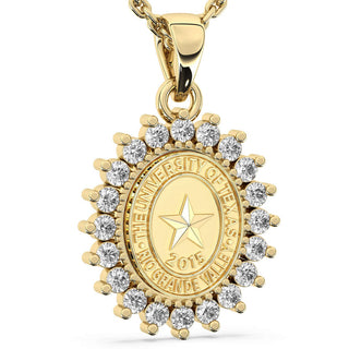 UTRGV Necklace | 123 Tradition San Jose Jewelers Stone Type: Cubic Zirconia