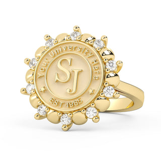 175 Unity Custom College Ring | 12mm Seal | San Jose Jewelers | Customizable Graduation Ring