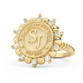 175 Unity Custom College Ring | 12mm Seal | San Jose Jewelers | Customizable Graduation Ring