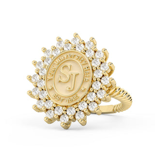 177 Success Custom College Ring | 12mm x 10mm Seal | San Jose Jewelers | Customizable Graduation Ring