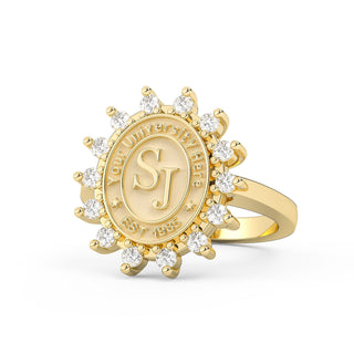 193 Cherish Custom College Ring | 12mm x 10mm Seal | San Jose Jewelers | Customizable Graduation Ring