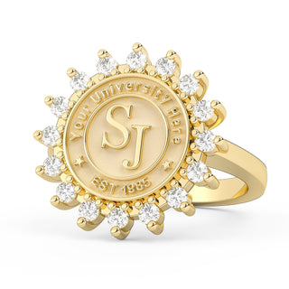 193 Cherish Custom College Ring | 12mm Seal | San Jose Jewelers | Customizable Graduation Ring