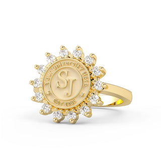 193 Cherish  Custom College Ring | 10mm Seal | San Jose Jewelers | Customizable Graduation Ring