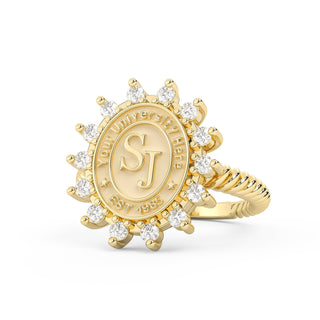 193 Cherish Custom College Ring | 12mm x 10mm Seal | San Jose Jewelers | Customizable Graduation Ring