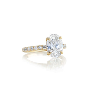 14K Yellow Gold 2+ct Oval Engagement Ring