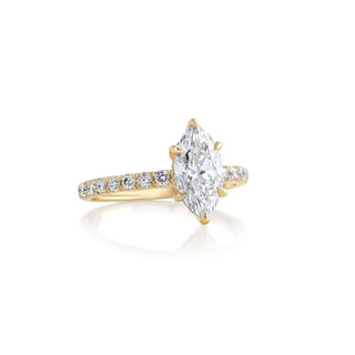14K Yellow Gold Marquise Engagement Ring