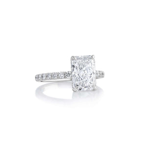 14K White Gold Radiant Engagement Ring