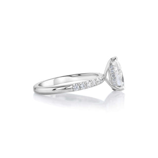 14K White Gold Pear Engagement Ring