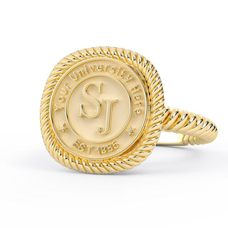 222 Classic Custom College Ring | 12mm Seal | San Jose Jewelers | Customizable Graduation Ring