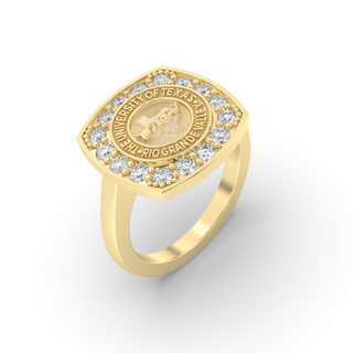 UTRGV Class Ring | San Jose Jewelers Custom College Rings | 223 Victory Ring In Yellow Gold | University Of Texas Rio Grande Valley UTRGV Seal In Yellow Gold