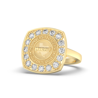 UTRGV Class Ring | San Jose Jewelers Custom College Rings | 223 Victory Ring In Yellow Gold | University Of Texas Rio Grande Valley UTRGV Seal In Yellow Gold