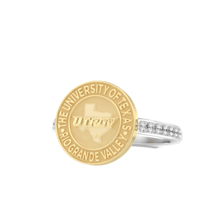 UTRGV Class Ring | San Jose Jewelers Custom College Rings | 228 Vida Ring In  With Diamonds | University Of Texas Rio Grande Valley UTRGV Yellow Gold Seal