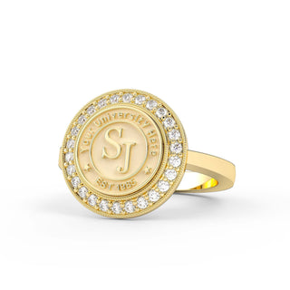 234 Pursuit Custom College Ring | 10mm Seal | San Jose Jewelers | Customizable Graduation Ring