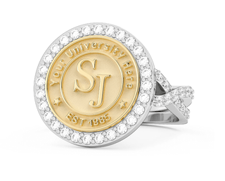 249 Eternity - 12mm - Criss Cross w/ Stones - White Gold - Size 7.5-11.5 (CLEARANCE) San Jose Jewelers