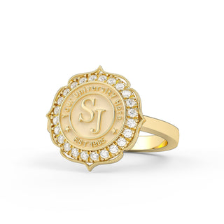 312 Grace Custom College Ring | 10mm Seal | San Jose Jewelers | Customizable Graduation Ring