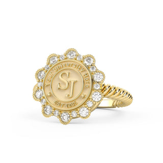 313 Blossom Custom College Ring | 10mm Seal | San Jose Jewelers | Customizable Graduation Ring