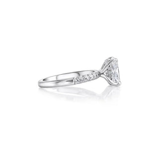 2 Carat Cushion Diamond Engagement Ring | Platinum Silver | Side Stones San Jose Jewelers