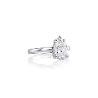 2 Carat Pear Diamond Engagement Ring | Platinum Silver | Solitaire San Jose Jewelers