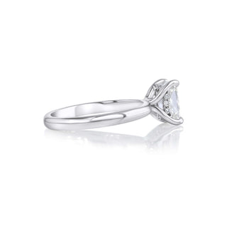 Radiant Hidden Halo Diamond Engagement Ring White Gold