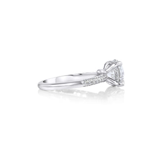 2 Carat Diamond Solitaire Engagement Ring w/ 4 Prong Halo | 14K White Gold