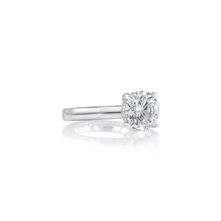 2 Carat Diamond Solitaire Engagement Ring w/ 4 Prong Halo | 14K White Gold