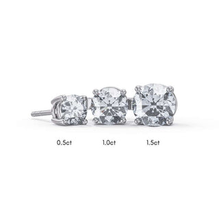 1.5ct Moissanite Earring Studs | Sterling Silver San Jose Jewelers