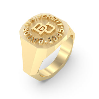 Men's Baylor Class Ring | Geometric Class Ring | Baylor University | Gold