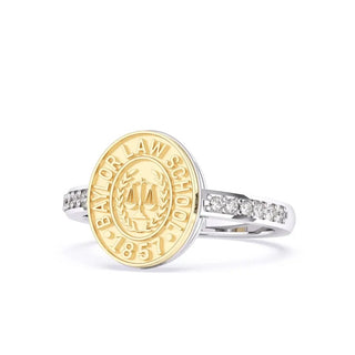 BU Law Class Ring | Baylor University School Of Law Ring - 228 Vida | Platinum Silver
