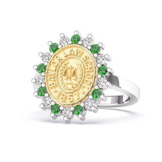 BU Law Class Ring | Baylor University School Of Law Ring - 245 Prestige | Platinum Silver