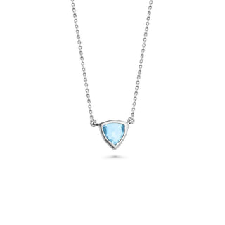 Silver Semi-Precious Stone Necklace | Trillion | Blue San Jose Jewelers