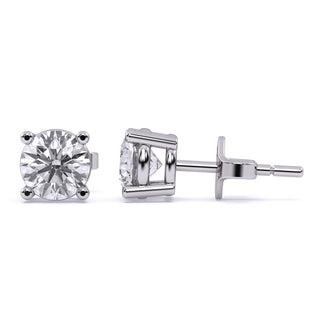 1.5 ctw Lab Grown Round Diamond Earring Studs | 14k White Gold San Jose Jewelers