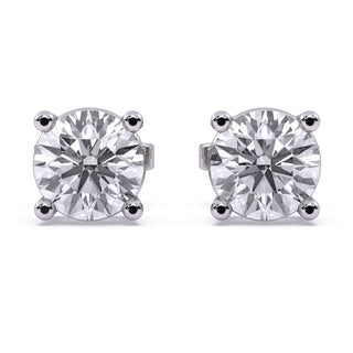 1.5 ctw Lab Grown Round Diamond Earring Studs | 14k White Gold San Jose Jewelers