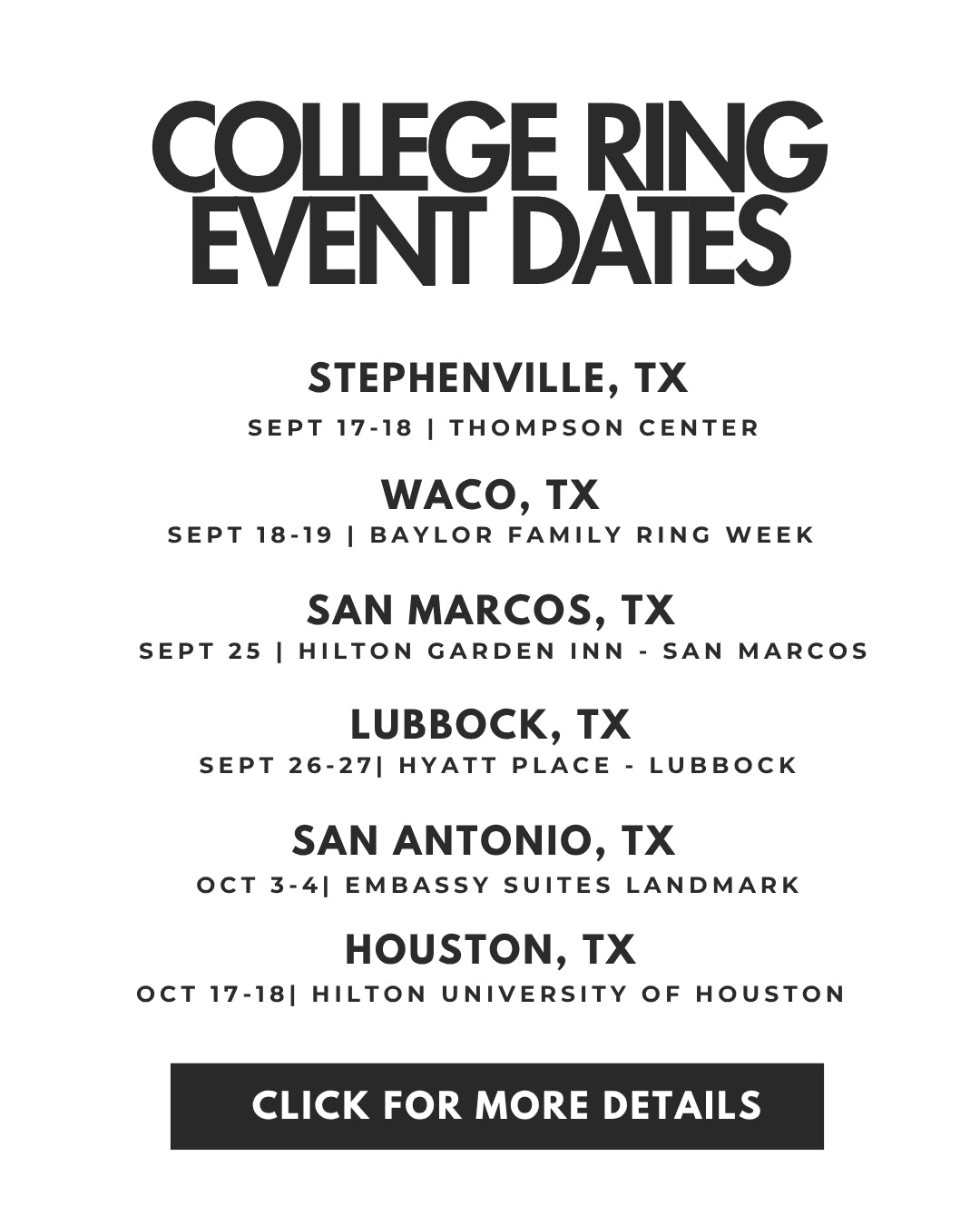 San Jose Jewelers Event Dates