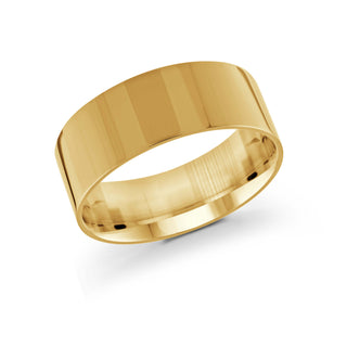 9mm yellow gold wedding band ring flat classic