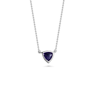 Silver Semi-Precious Stone Necklace | Trillion | Purple San Jose Jewelers