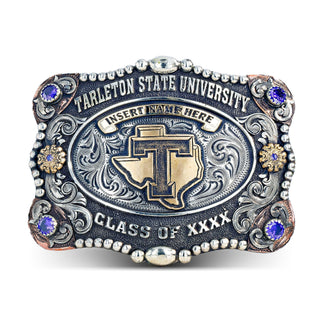 Tarleton Belt Buckle | Tarleton State University Belt Buckle | Tarleton State Belt Buckle | Custom Belt Buckles | Western Belt Buckles | Custom Buckles | Graduation Belt Buckles | Class Belt Buckles | Saddle Belt Buckle