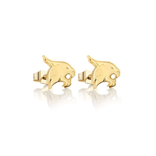 Gold TXST Bobcat Earrings | Texas State University Boko | Stainless Steel