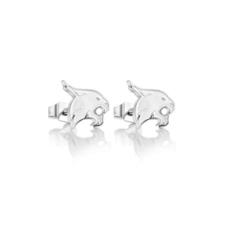 Silver TXST Bobcat Earrings | Texas State University Boko | Stainless Steel