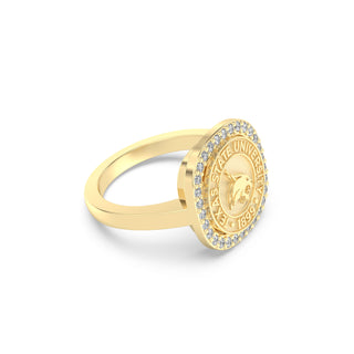 yellow gold texas state university txst graduation class ring 247 boko seal