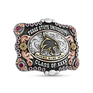 Texas State Belt Buckle | Customizable | San Jose Jewelers | Flower Beads