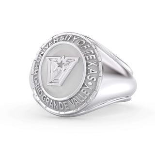 UTRGV Men's Class Ring | V Star | White Gold Silver | University of Texas Rio Grande Valley