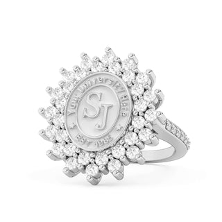 White gold oval ring from the University Collection by San Jose Jewelers, classic and refined