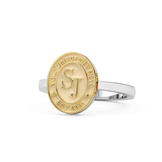 Yellow and white gold Vida SS oval ring, vibrant and chic from the University collection