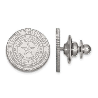 baylor university seal lapel pin tie tack silver