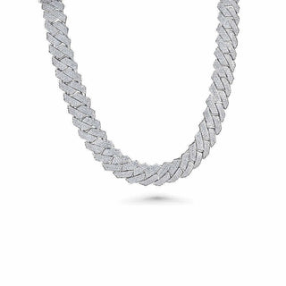 Iced Out Cuban Chain 10mm, 12mm, 14mm, 16mm | Sterling Silver | Moissanite