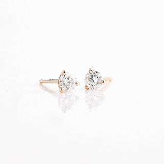 1/4 carat lab grown diamond stud earrings | .25c diamond stud ear ring | 14k Yellow Gold