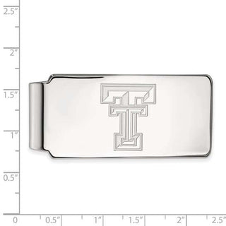 texas tech university silver tt money clip