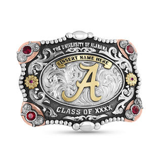 university of alabama silver belt buckle