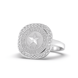 UTRGV Class Ring w white gold seal | San Jose Jewelers custom graduation rings | University of Texas Rio Grande Valley